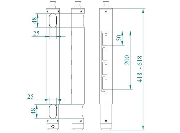 Euromet 400-600 mm forlenger for Arakno, svart